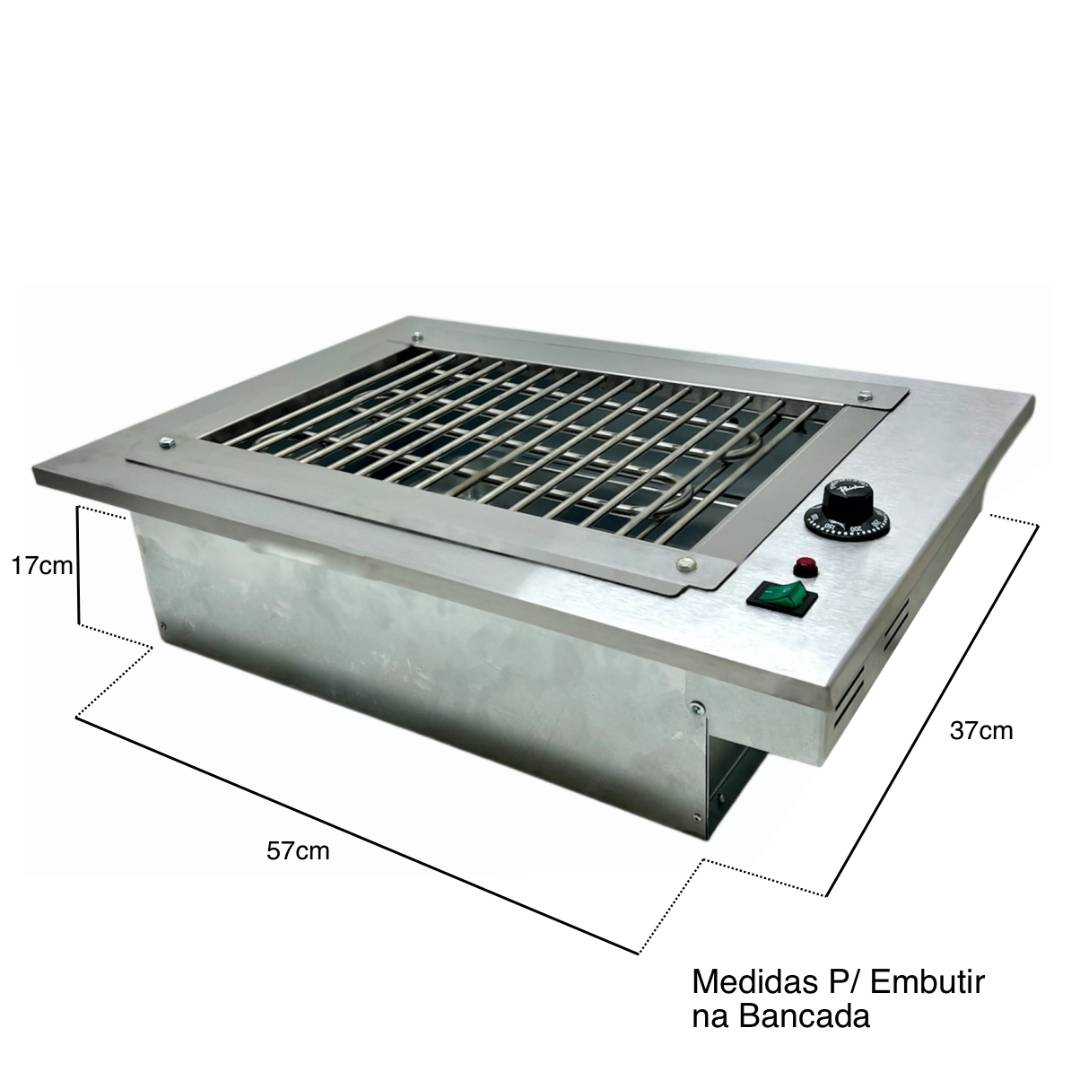 Churrasqueira Grill El Trica Inox X Cm De Embutir Bancada C Grelha